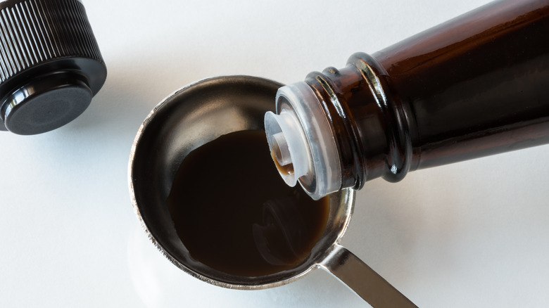 Worcestershire sauce in a tablespoon
