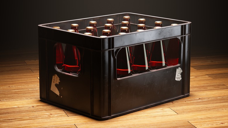 beer bottle crate at room temperature