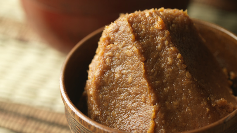 A bowl of miso paste.