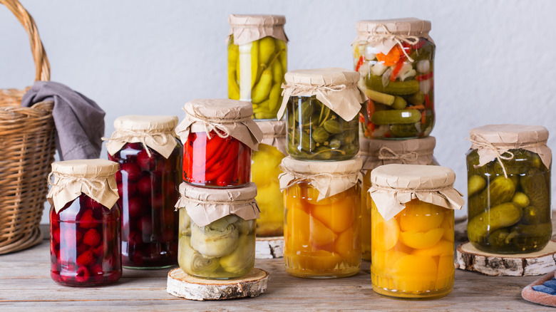 home canned pickles and fruit