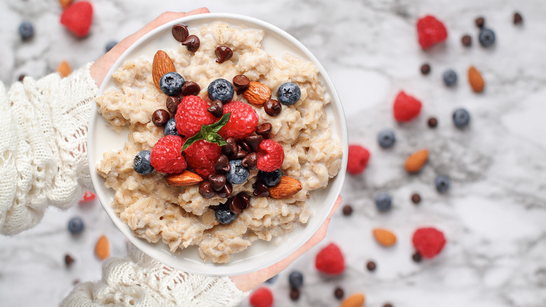 berries on oatmeal