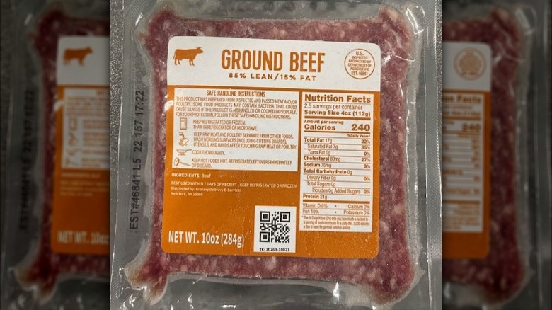 Package of E.coli contaminated HelloFresh ground beef