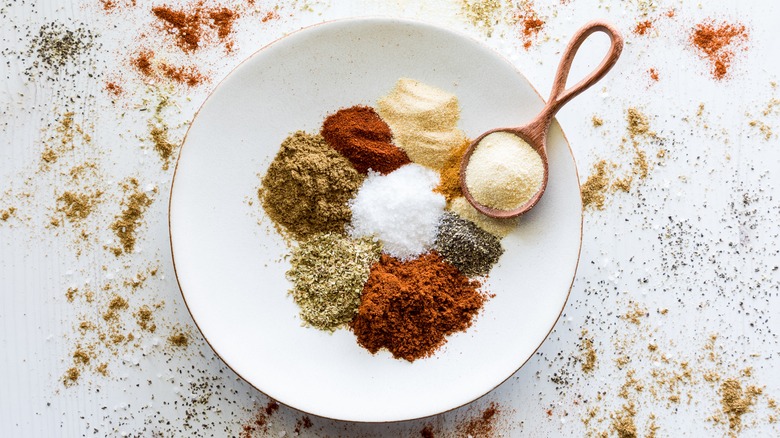 plate of taco seasoning spice blend