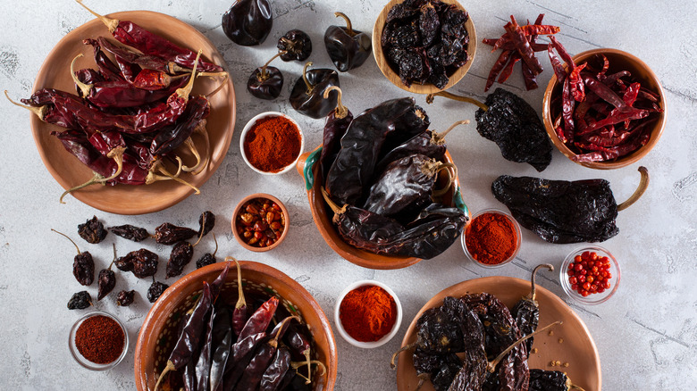 variety of dried chiles