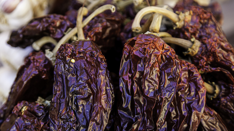 dried peppers sold in market