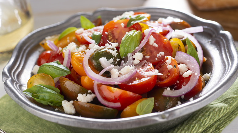 Heirloom tomato salad with cheese