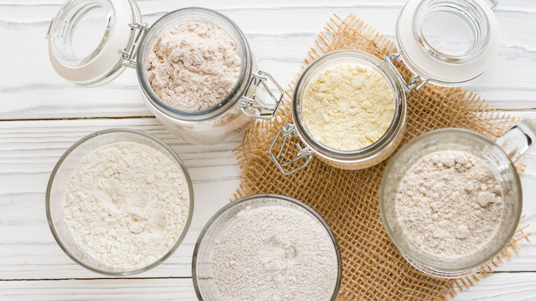 flours in containers