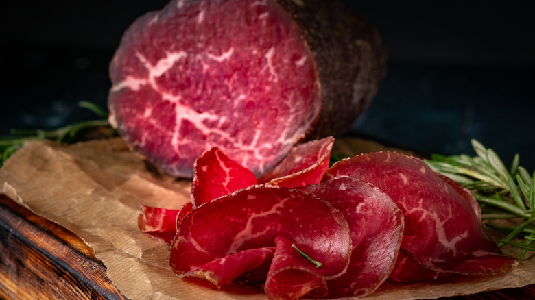 Sliced bresaola