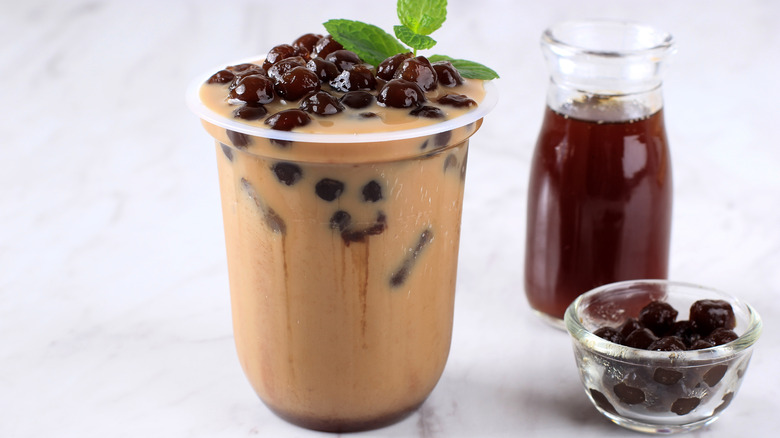 Taiwanese iced coffee with mint