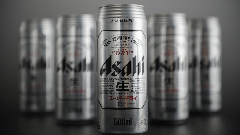 Asahi Super Dry beer cans