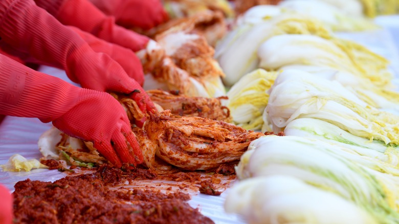 Gochujaru used to make kimchi