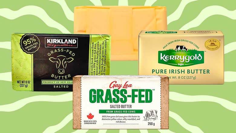 Selection of grass-fed butter