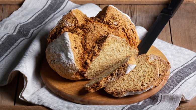 Irish soda bread on table