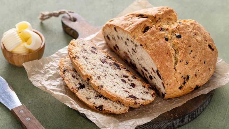 Irish soda bread on table