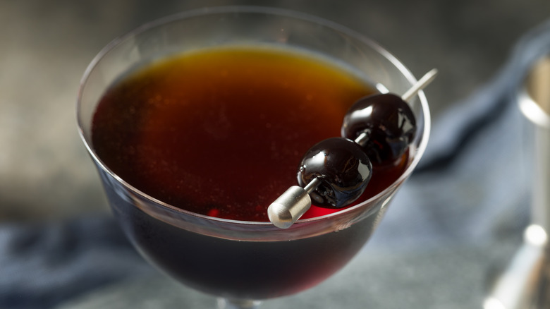 Black Manhattan cocktail