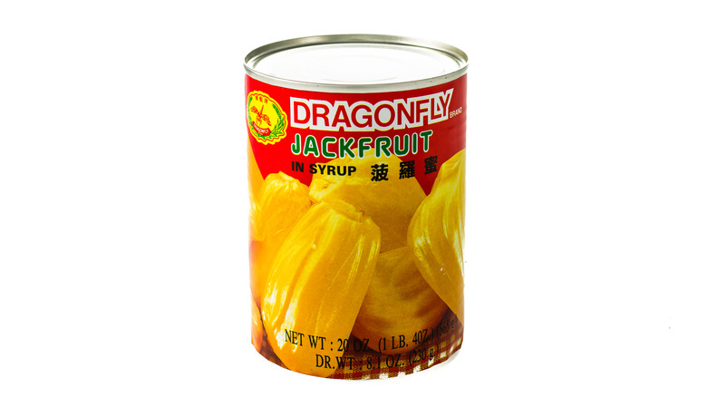 Can of jackfruit in syrup