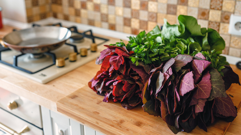 bushel of orach cutting board