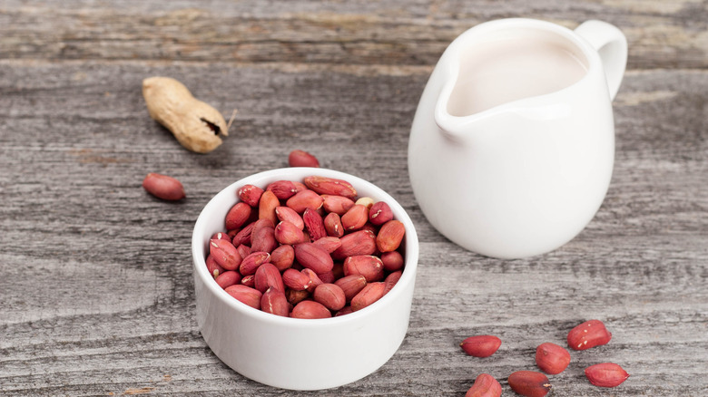 peanut milk in jug