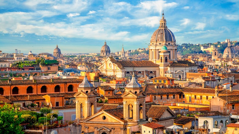 Rome, Italy cityscape with sky