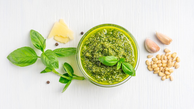 Pesto sauce with pine nuts 