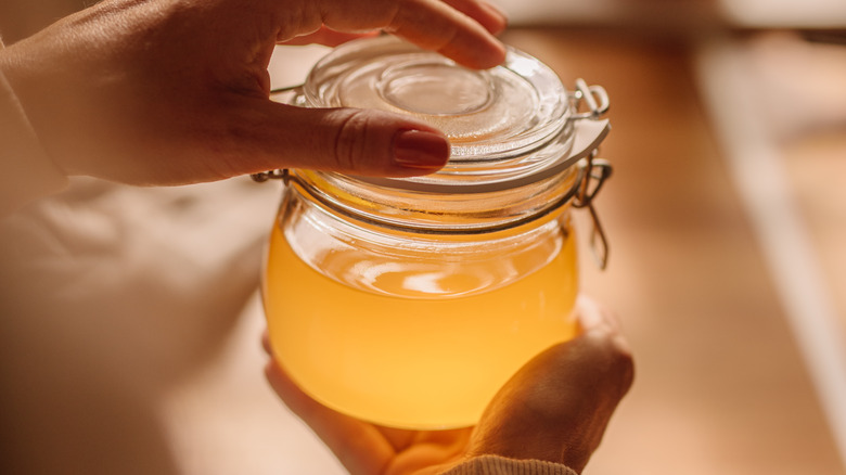 Ghee butter in sealed jar