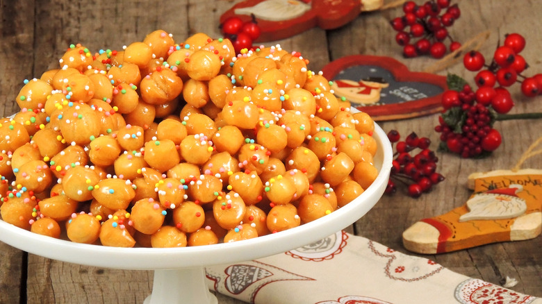 struffoli served on stand