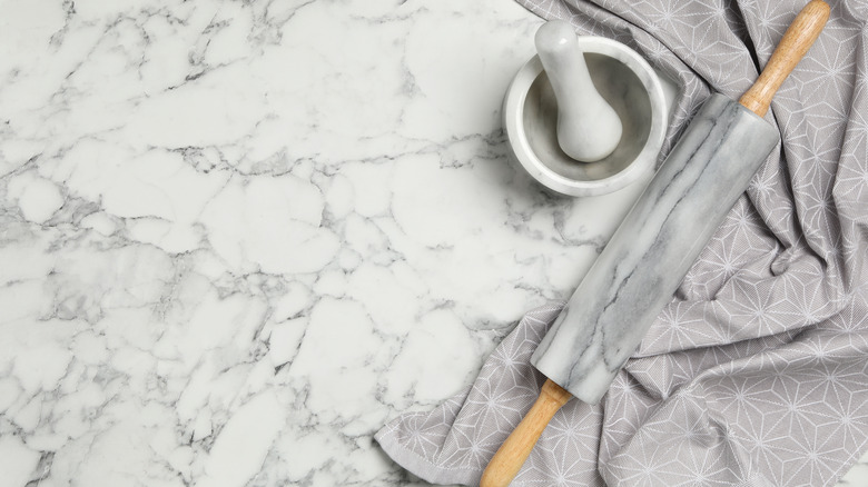 Marble rolling pin