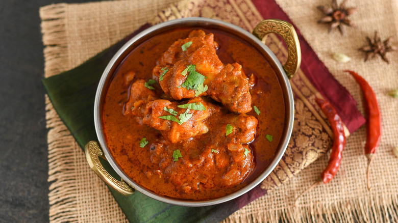 Bowl of curry and spices