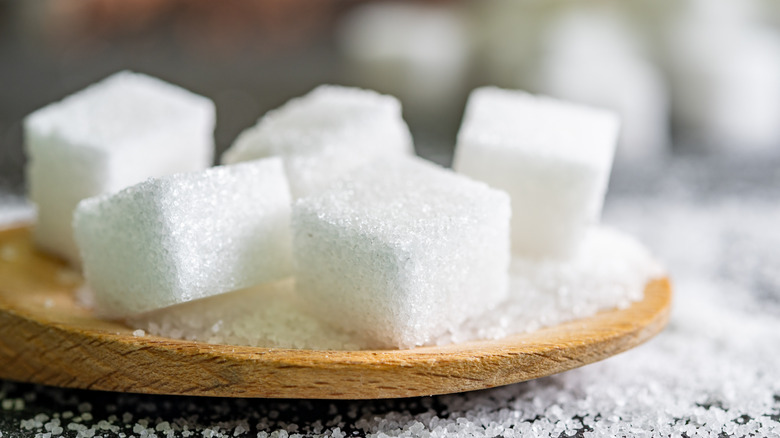 white sugar cubes