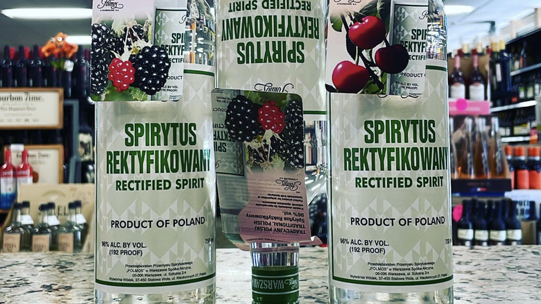 Bottles of Spirytus vodka