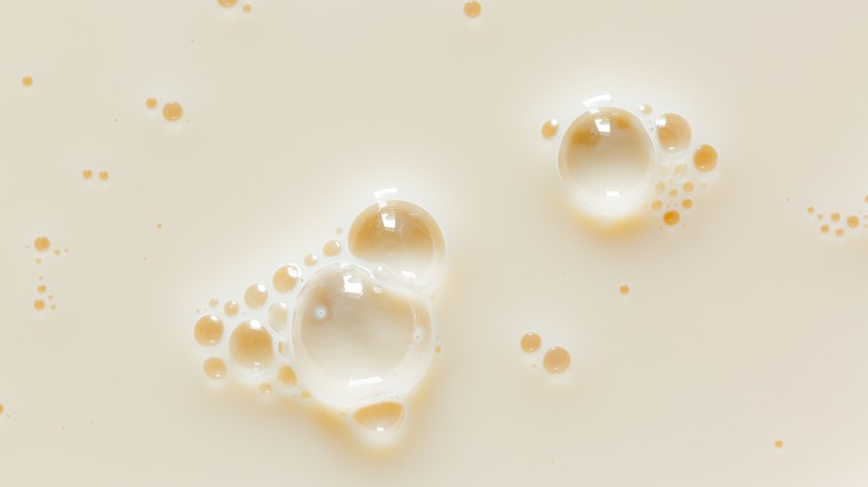 bubbles in soy milk