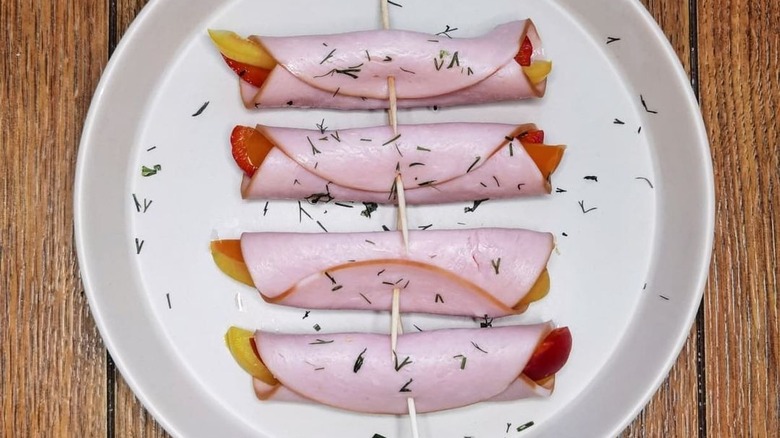 Turkey ham roll-ups