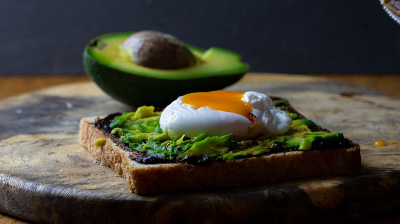 vegemite with poached egg and avocado