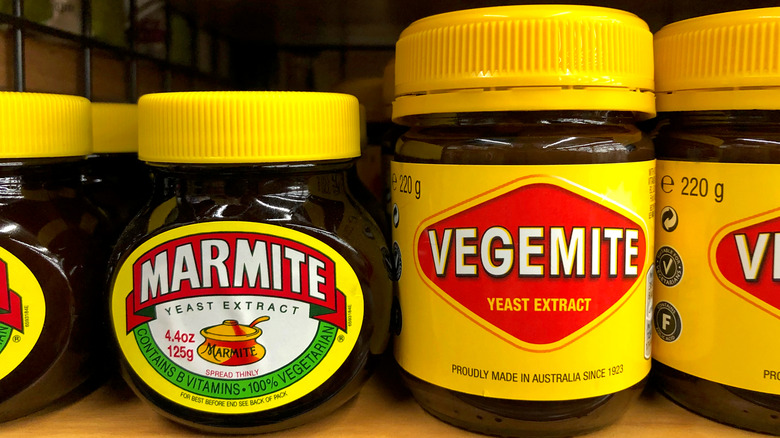 jar of marmite next to vegemite
