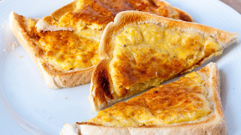 Welsh rarebit on triangles