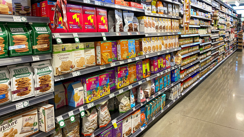 cookie and cracker aisle at Whole Foods