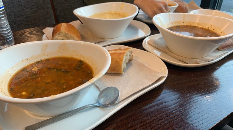 Bowls of Panera soup