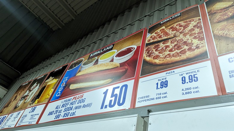 A Costco store selling pizza.