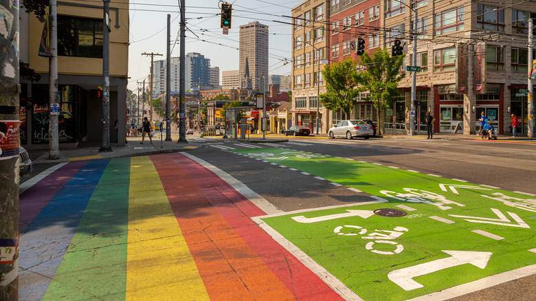 Capitol Hill, Seattle, rainbow crosswalk