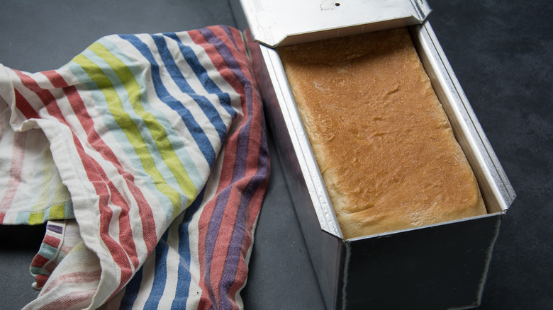 Bread in pullman loaf pan 