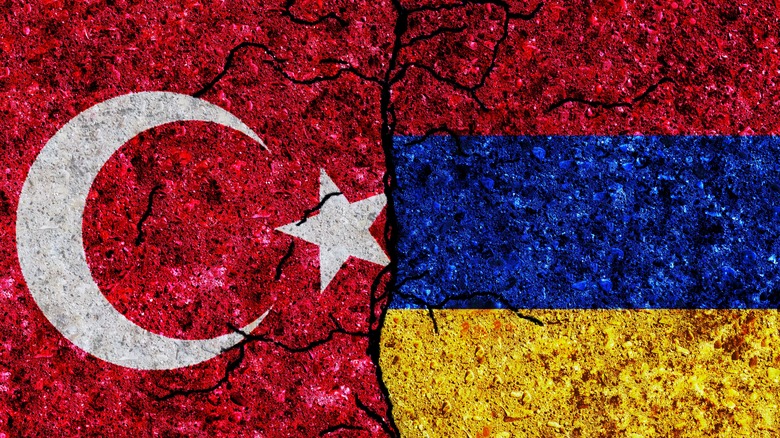 Turkish and Armenian flags 