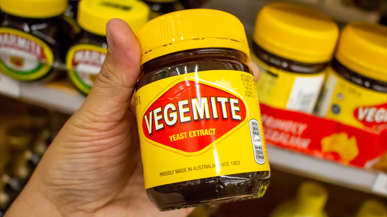 jar of Vegemite at store