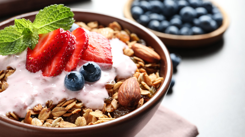 Yogurt and granola bowl