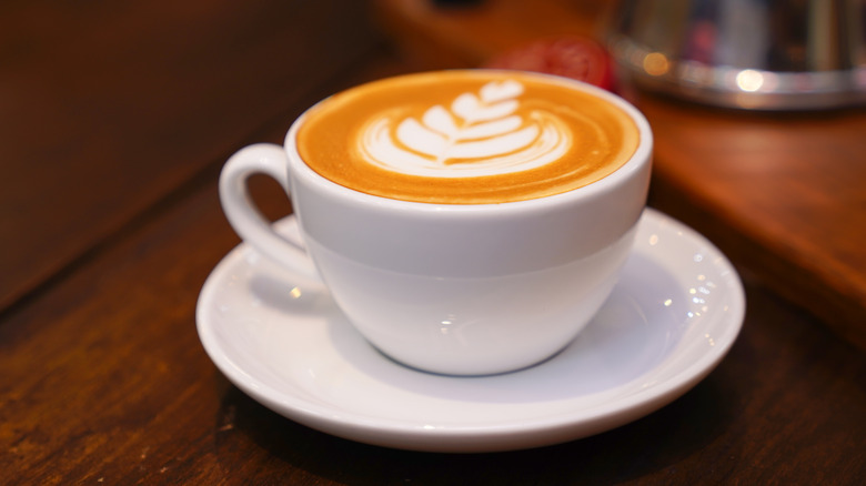 Fancy coffee drink with steamed milk