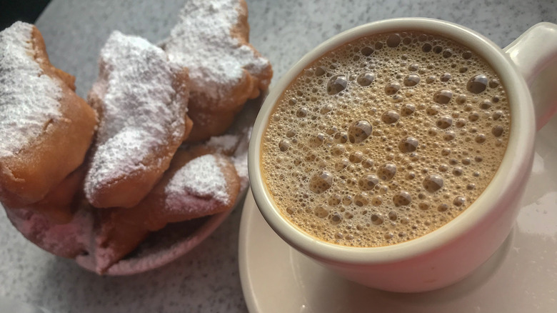 Chicory coffee with beignets