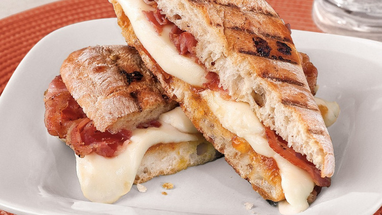 Fresh mozzarella Italian ham panini