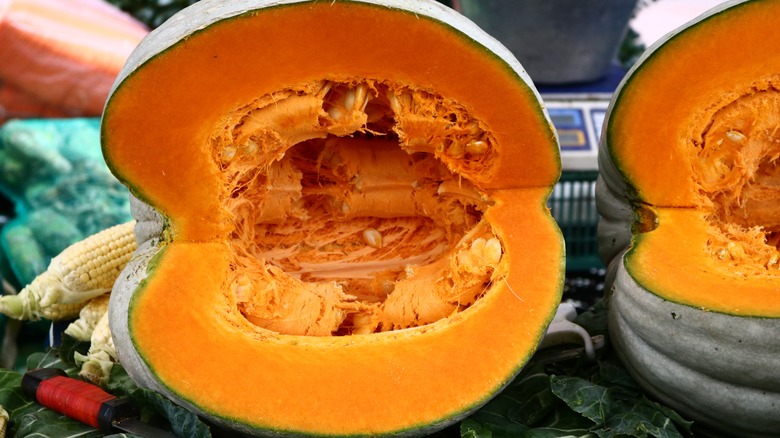 Hungarian blue pumpkin flesh