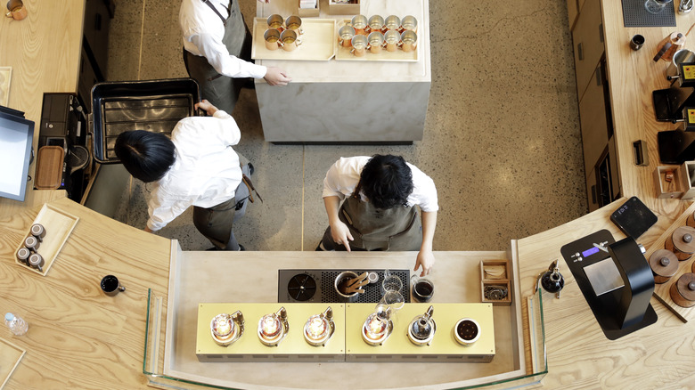 Baristas in Japanese coffee house