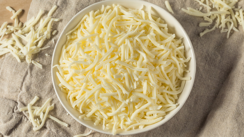 Mozzarella cheese in bowl