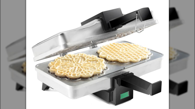 CucinaPro Electric Polished Pizzelle Maker on white background